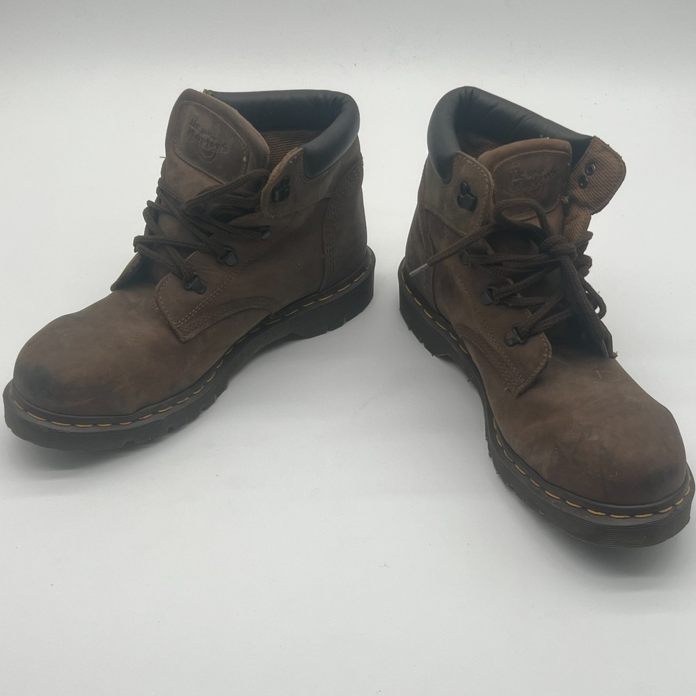 Vtg Dr Martens 7734 Steel Toe Boots Mens 12 UK 11 Brown Leather Made in England